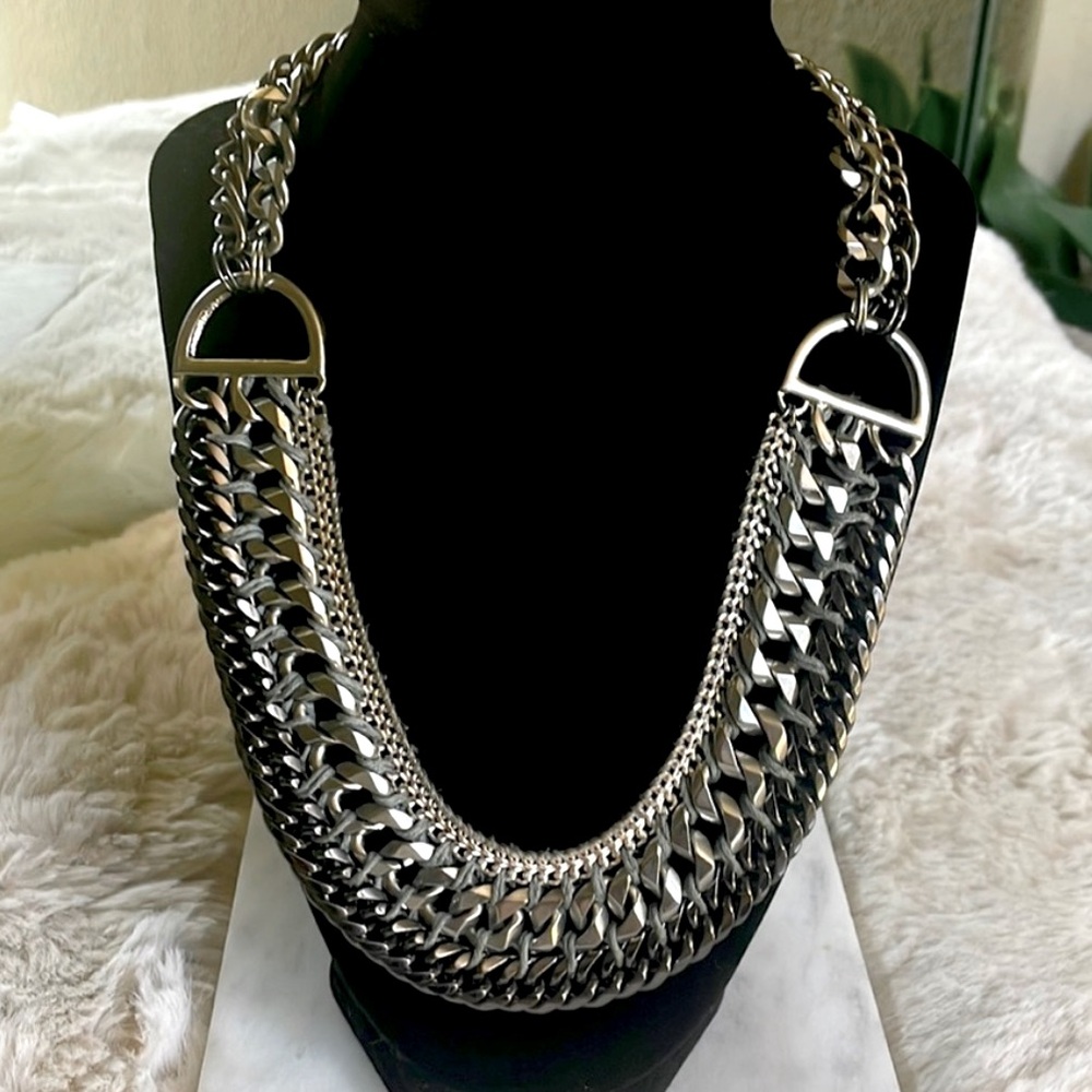 Stella and Dot Silver Statement Necklace